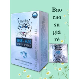 Bao cao su siêu mỏng BCS Con báo Hộp 100 chiếc ôm khít nhiều nước bôi trơn kéo dài thời gian Men.69