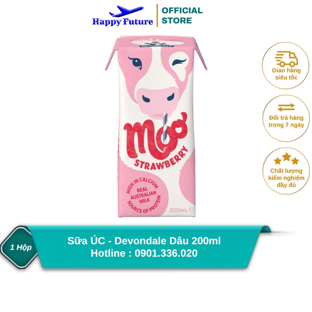 [1 Hộp ] Sữa DEVONDAEL DÂU 200ml -  Nhập Khẩu Úc