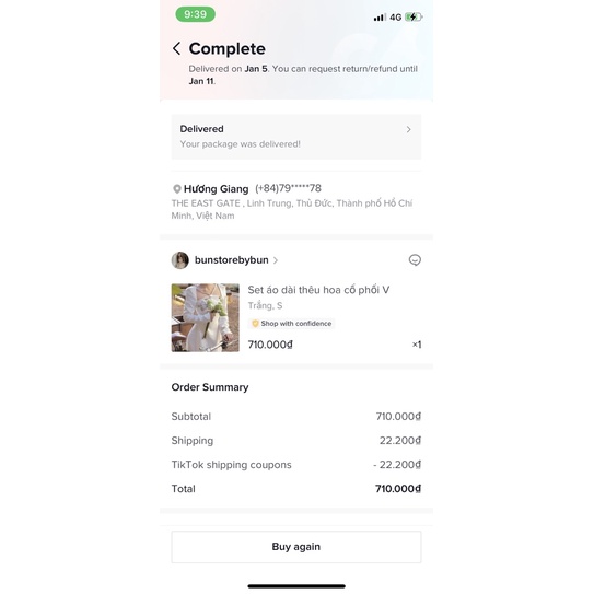 Áo dài ashley size S