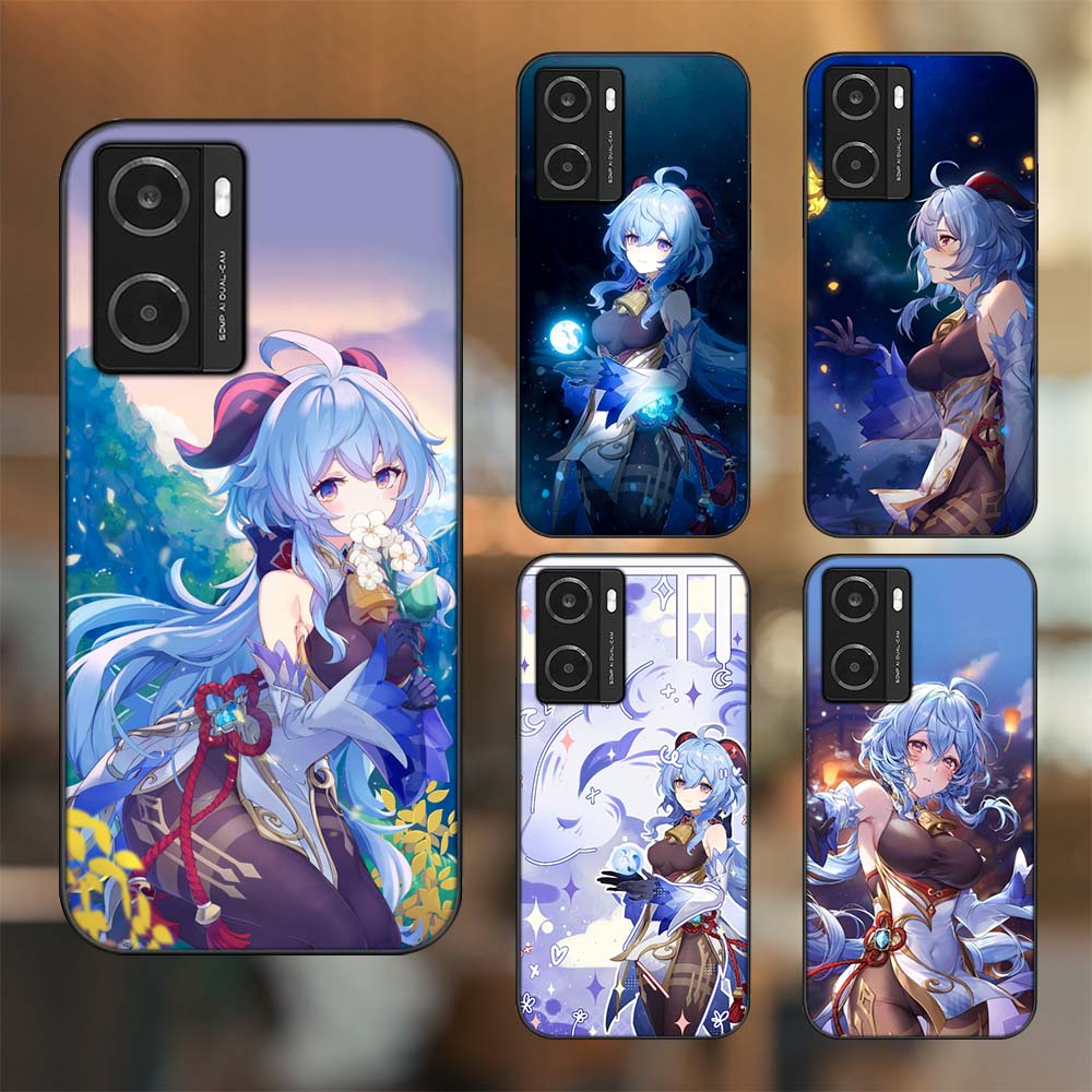 Ốp lưng Oppo A77s viền đen in hình Ganyu Genshin Impact