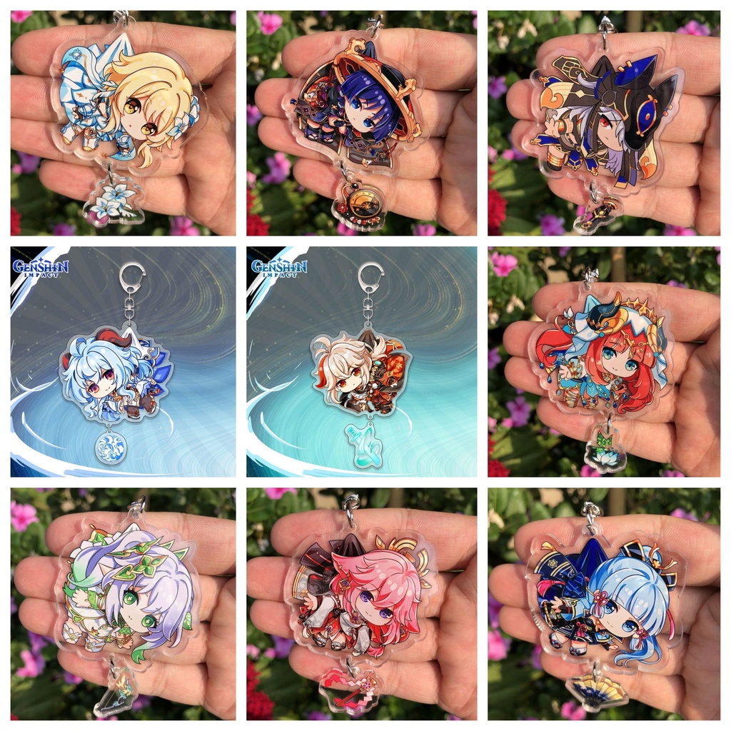 ( Mica trong acrylic ) Móc khóa GENSHIN IMPACT ver TREO THẢ quà tặng xinh xắn dễ thương game chibi anime
