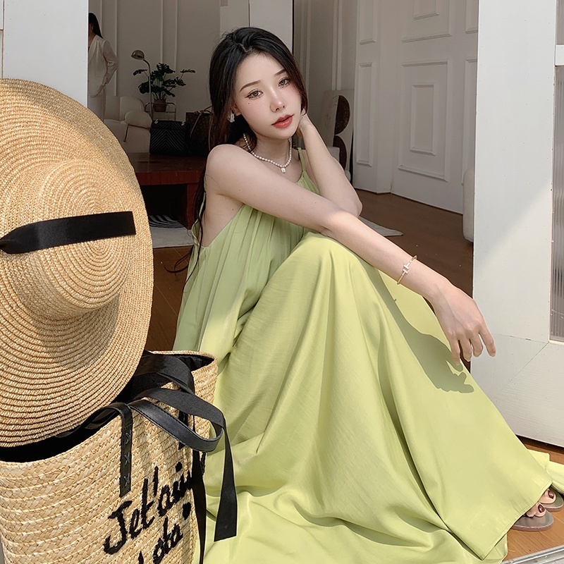 Đầm Hai Dây Dáng Rộng Hở Lưng Thanh Lịch Thời Trang Cho Nữ