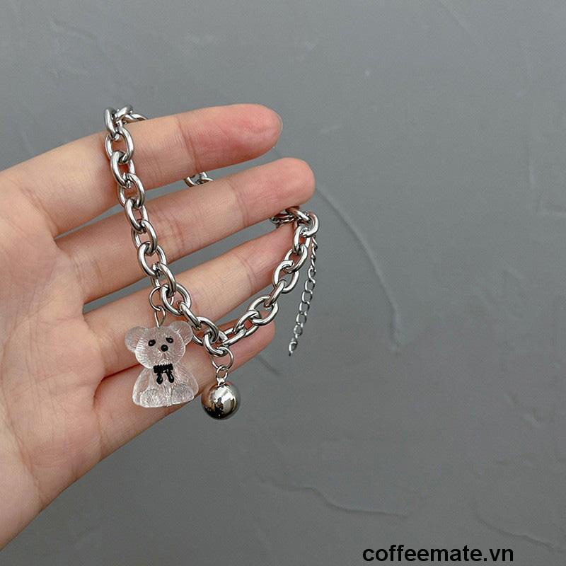 ⚡Vòng Đeo Tay Mặt Gấu Trong Suốt Ba Chiều Thời Trang Hàn Quốc