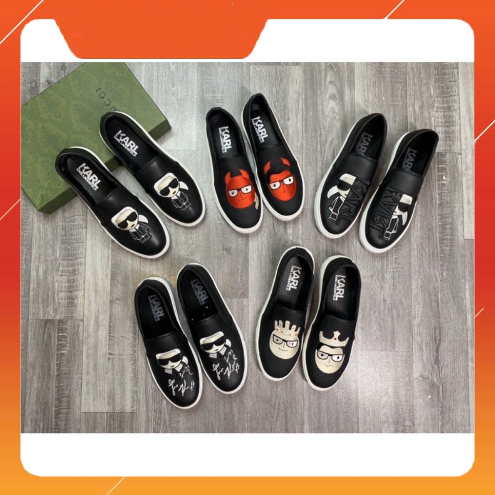 + Giầy slipon Karl dân chơi logo thêu chữ ký LA - Giày Karll ông già đeo kính full size 38-42 +