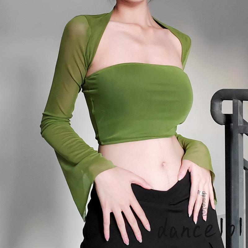 Set Áo Hở Lưng + Áo Crop Top Tay Dài Thời Trang Mùa Hè Cho Nữ 1O1