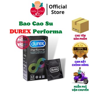 Bao Cao Su DUREX Performa 5% Benzocain, Kéo Dài Thời Gian, Chống Xuất Tinh Sớm - Hộp 12 Chiếc [ Auth - Anh Quốc - 100% ]