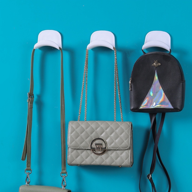 Giá Đỡ Treo Túi Xách / Mũ / Khăn Tắm Chịu Lực Mạnh Chống Thấm Nước Màu Trắng Tiết Kiệm Không Gian