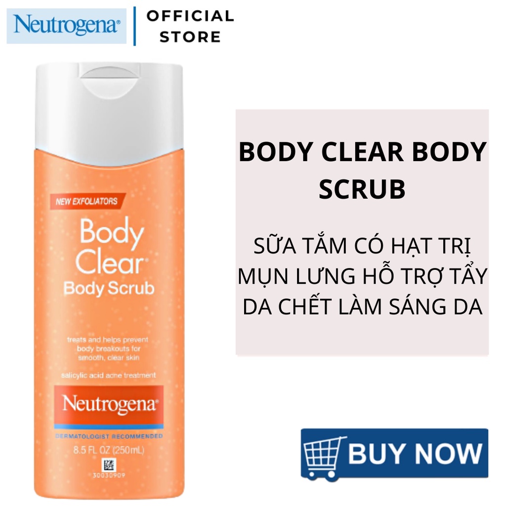 Sữa Tắm Có Hạt Giảm Mụn Lưng Neutrogena Body Clear Scrub (250ml)