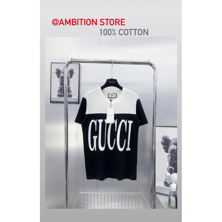 Áo Phông Cổ Tròn Ngắn Tay GUUCI Bản Lớn Cá Tính, Cotton Hàn 100% Thấm Hút Mồ Hôi Thoải Mái