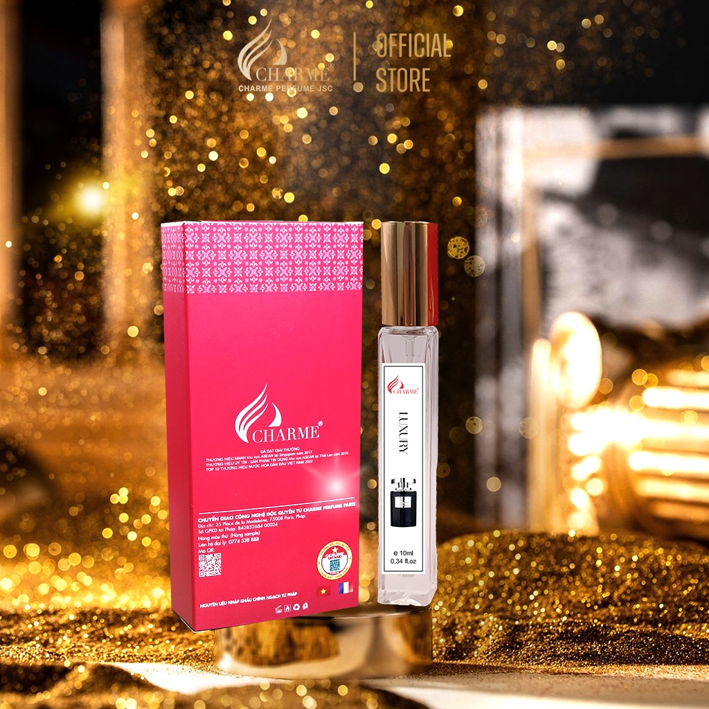 Nước hoa nam cao cấp, Charme Luxury, chai Test mini, nước hoa lưu hương lâu, hương mát lạnh pha nồng ấm, 10ml