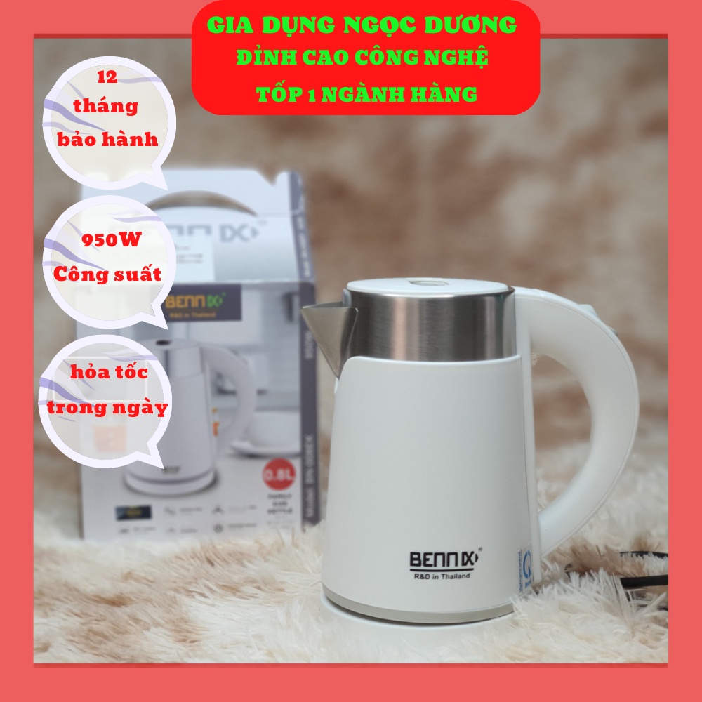 Ấm siêu tốc mini Bennix BN-008EK 0.8 Lít, ấm văn phòng, bình đun siêu ...
