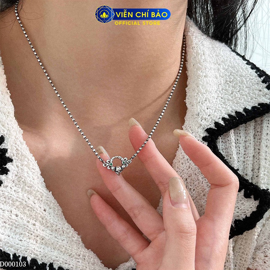 Dây chuyền bạc nữ Skull Queen chất liệu bạc 925 thời trang phụ kiện trang sức Viễn Chí Bảo D000103