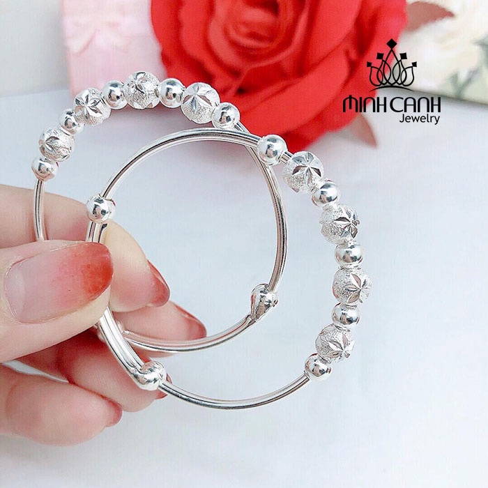 Lắc Bạc Trẻ Em Họa Tiết Chuỗi Bi - Minh Canh Jewelry