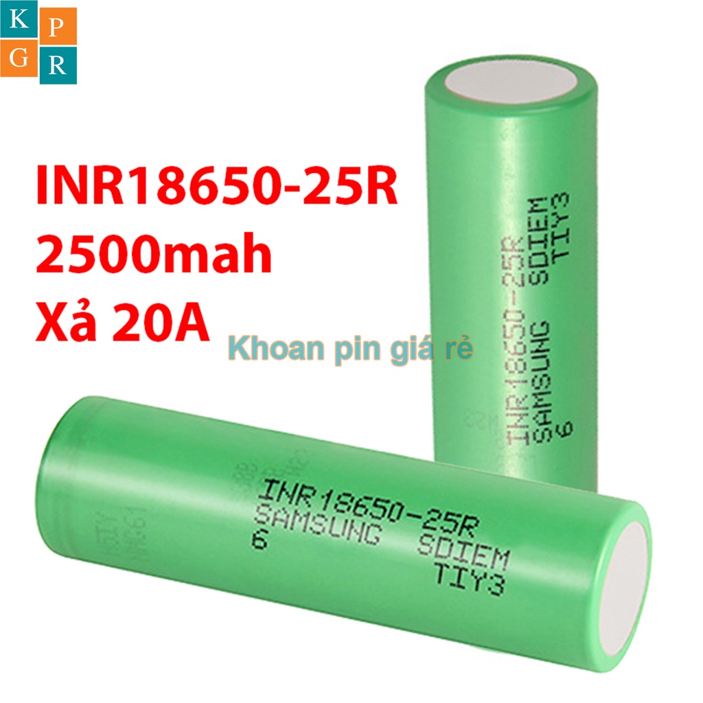 Cell pin 18650 SAMSUNG INR18650-25R Li-ion 3.7V 2500mah - Xả 20A