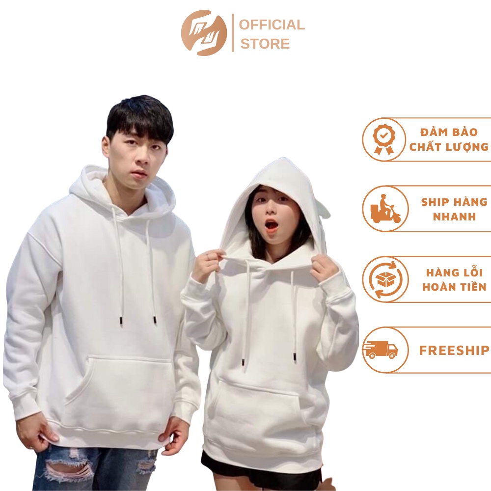 Áo hoodie unisex nỉ 1HAND nam nữ có mũ giữ nhiệt mùa đông - mã ANI