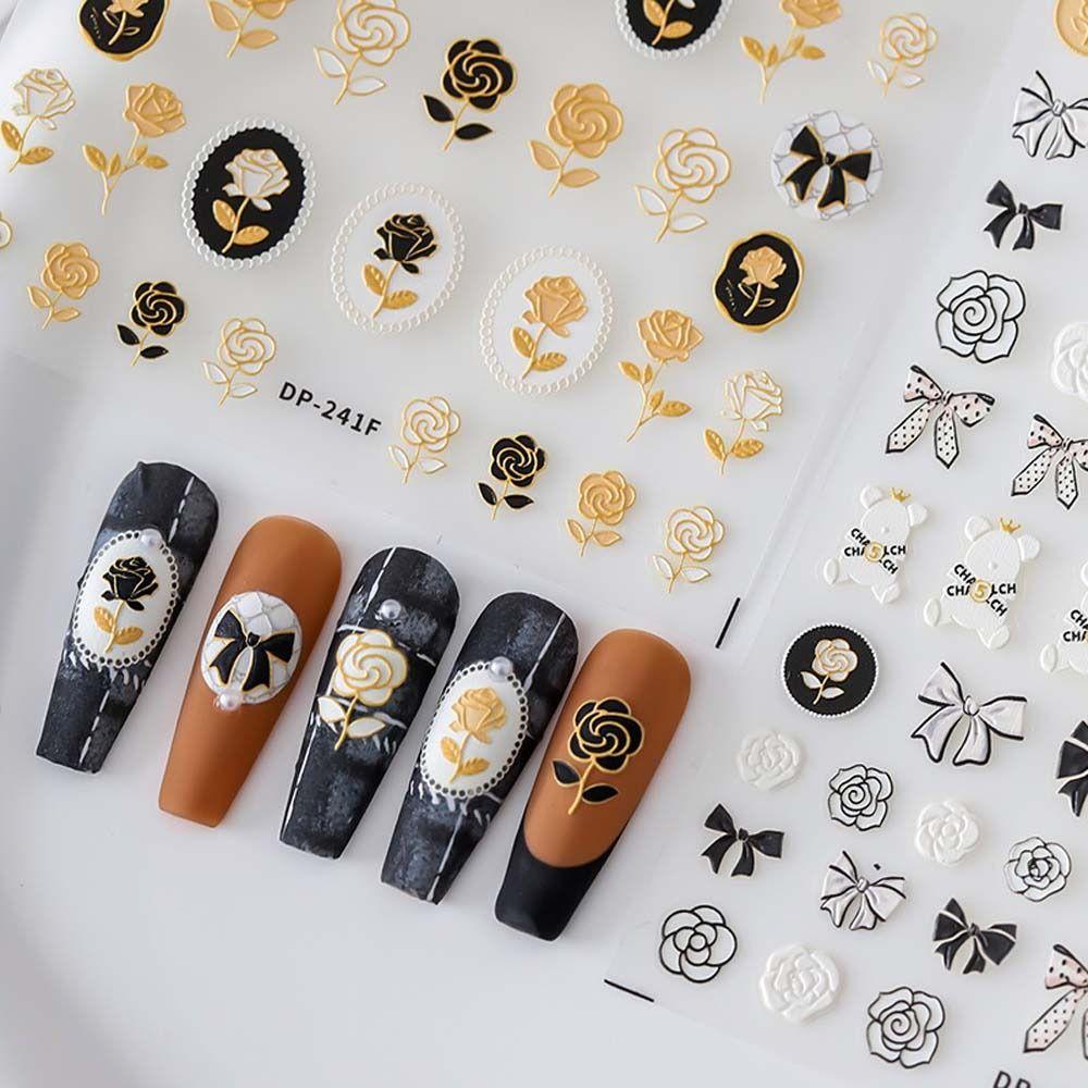 Miếng Dán Trang Trí Móng Tay 3D Họa Tiết Động Vật Dễ Thương