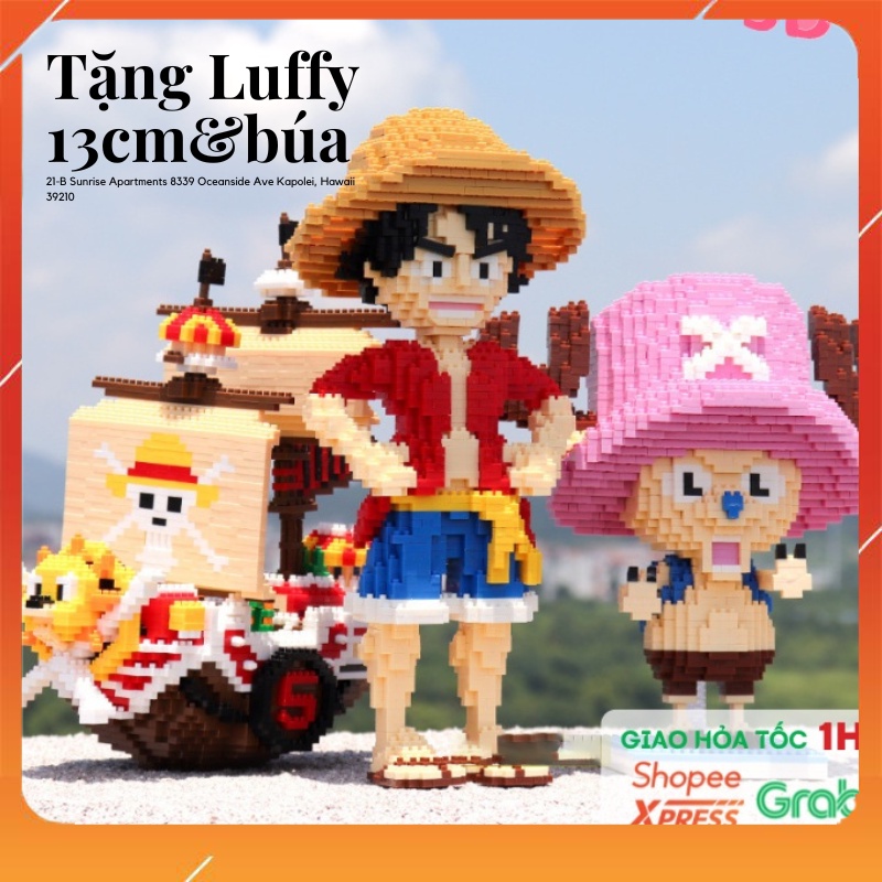 Luffy xếp hình 45cm TẶNG búa+ xếp hình luffy mini, One piece, đảo hải tặc, quà tặng, quà sinh nhật