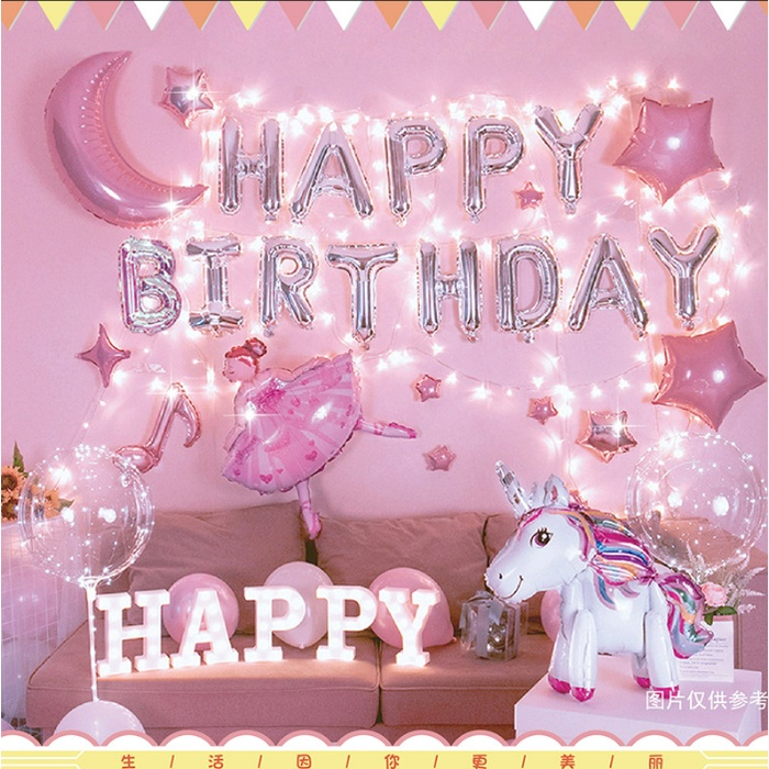 [Hàng sẵn] Set Bong Bóng Trang Trí Sinh Nhật Đầy Đủ Phụ Kiện Siêu Xinh, Bong Bóng Trang Trí Sinh Nhật Cho Bé