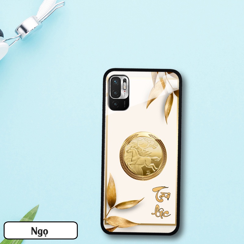 Ốp lưng kính 12 con giáp cho Xiaomi Redmi Note 10-5G