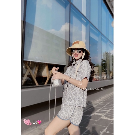 Sét thể thao cổ đức hoạ tiết eo vì