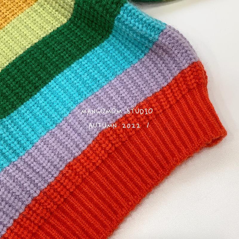 Áo Sweater Kẻ Sọc Thời Trang Thu Đông Mới 2022 Cho Bé