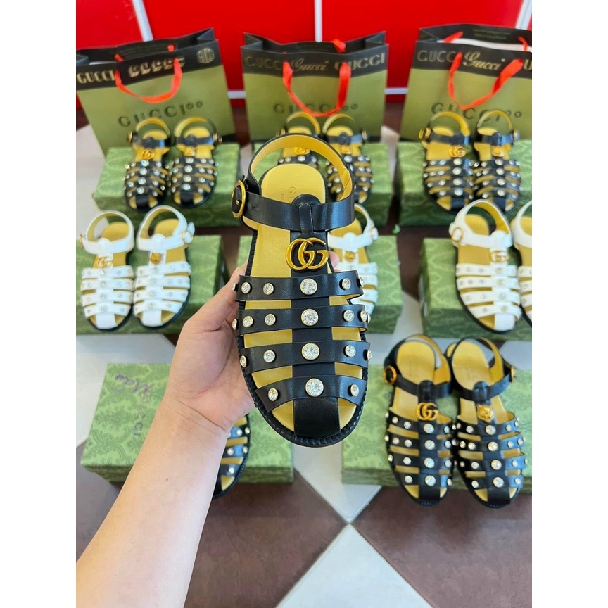 Sandal guci rọ khuy đính đá thời trang hàng fullbox Bill túi