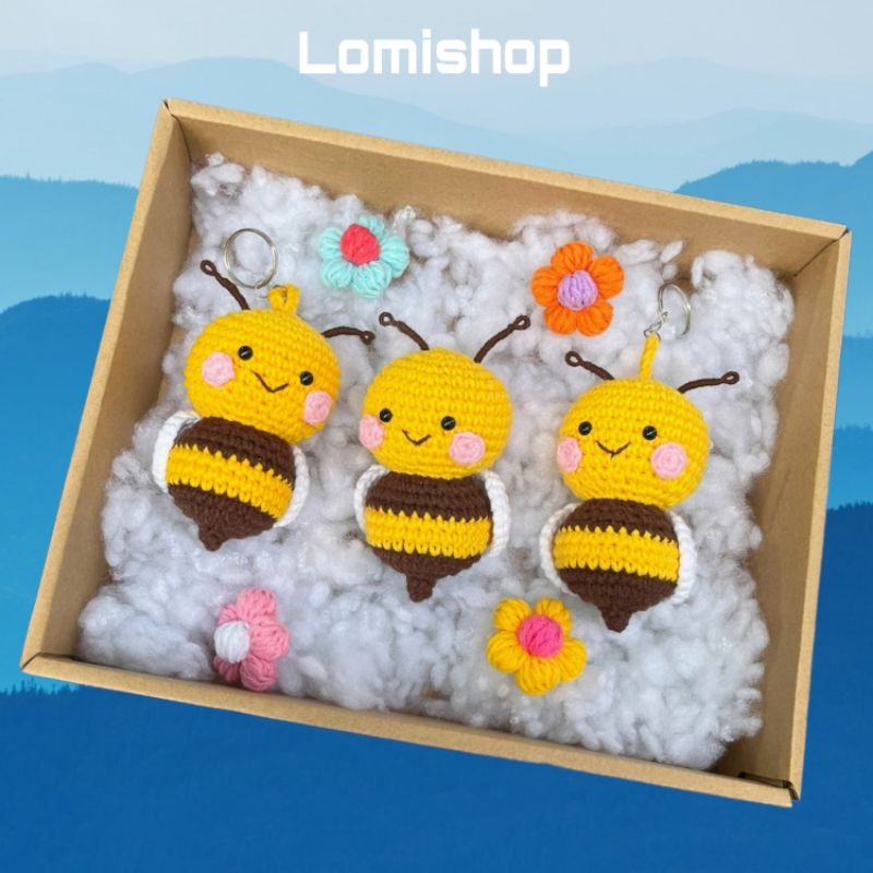 Bé ong chăm chỉ len móc Lomishop - Thú len quà tặng handmade.