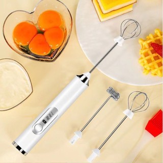 Máy tạo bọt sữa, đánh trứng có cổng sạc USB 2 đầu loại đầu khuấy cafe và đánh trứng