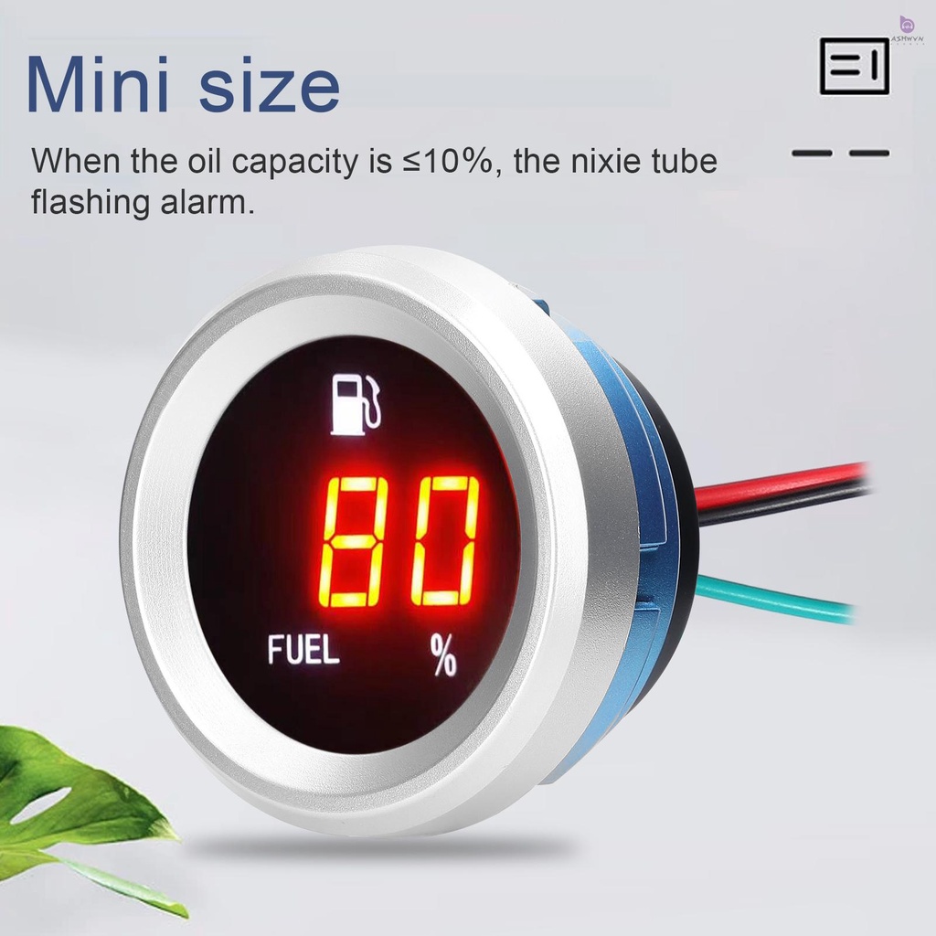 Đồng Hồ Đo Mức Nhiên Liệu Kỹ Thuật Số 9-35V Cho Xe Hơi Xe Máy