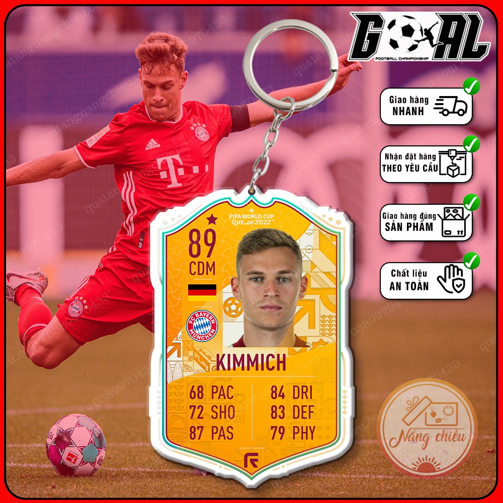 Móc khóa cầu thủ Kimmich-thẻ bóng đá CLB Bayern München mới nhất 2023-phụ kiện treo balo túi xách cao cấp [6249-6265]