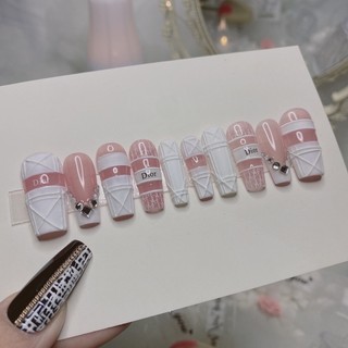 ( Set 6 món ) Móng úp, móng giả, nailbox thiết kế di.o.r hottrend