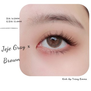 Kính áp tròng jeje gray x brown | lens giãn tròng 14.2 xám x nâu tự nhiên | kính áp tròng emma