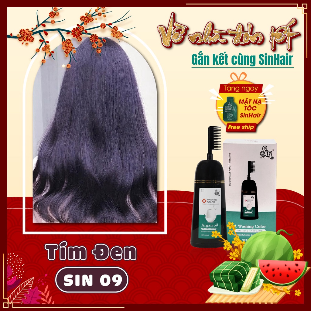 Dầu gội đổi màu tóc TÍM ĐEN | Gội là đổi màu | SinHair Việt Nam Official Store