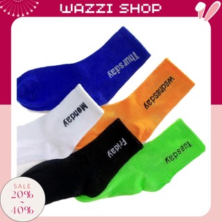 Tất vớ cổ cao, tất vớ thể thao nam màu trơn basic in chữ vải cotton co giãn thời trang