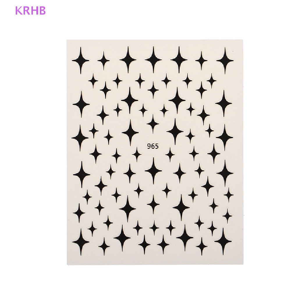 1 Miếng Dán Trang Trí Móng Tay 3D Hình Trái Tim Màu Đỏ Đen Mới