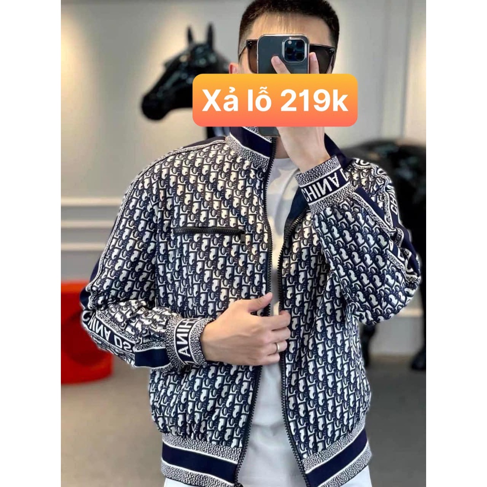 áo khoác dior thêu xanh trắng hàng vip
