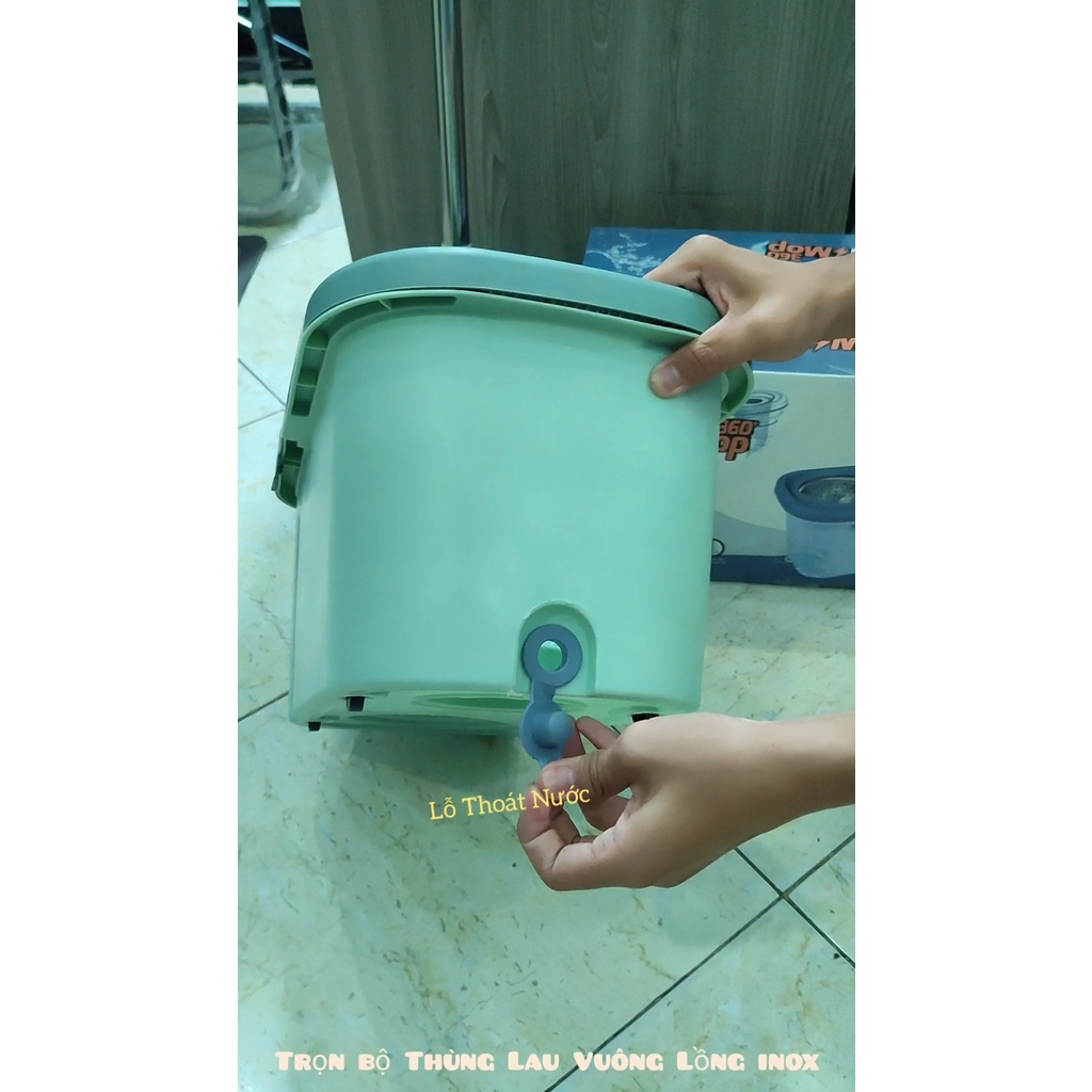 Thùng lau nhà Vuông 360 độ nhựa Dẻo