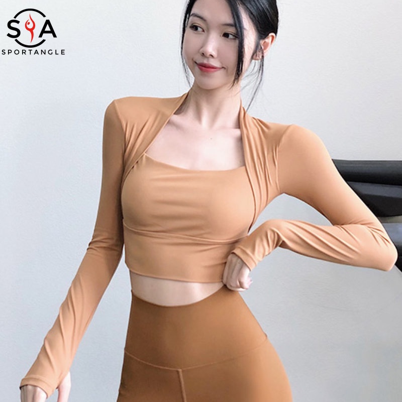 Áo tập thể thao giả hai mảnh SPORTSANGEL nhiều màu thời trang dành cho nữ