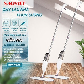 Cây lau nhà phun sương- chổi lau nhà thông minh 360 kèm bình xịt nước tự động