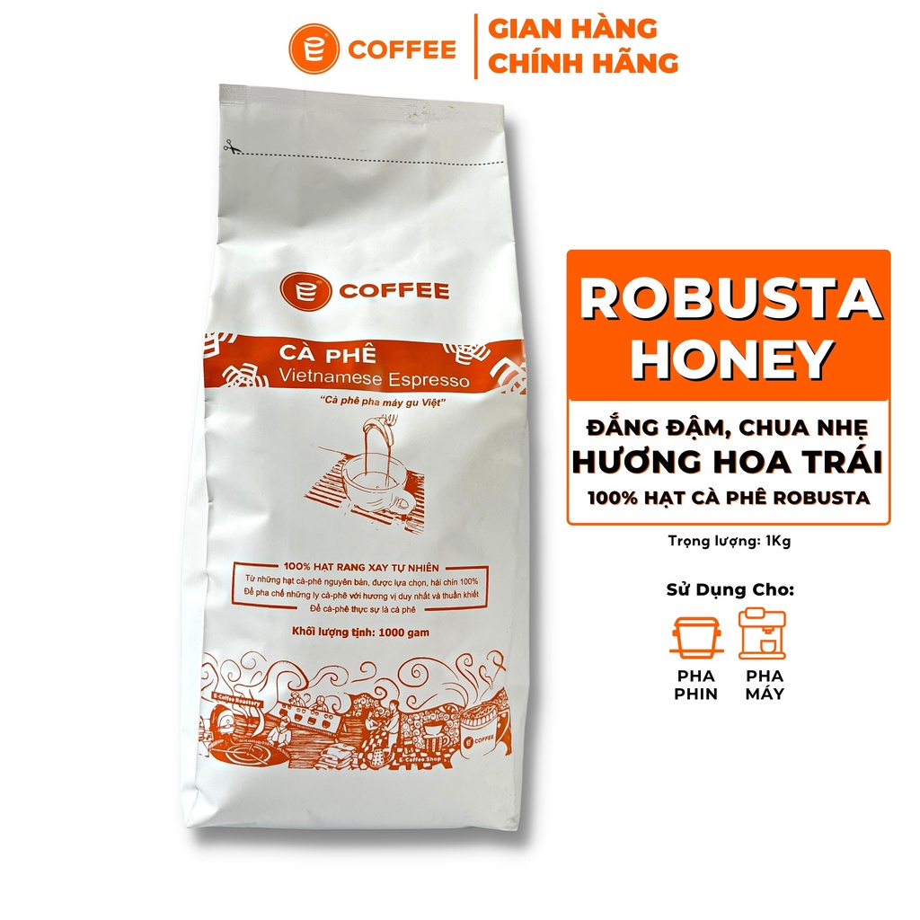 Cafe Robusta Honey rang xay nguyên chất giá Sỉ cho Quán dùng pha máy pha phin, cà phê Robusta nguyên hạt chất lượng cao