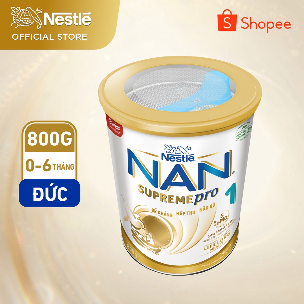 Sữa Bột Nestlé NAN SupremePro 1 lon 800g với 5HMO & đạm Gentle Optipro nhập khẩu nguyên lon từ Đức