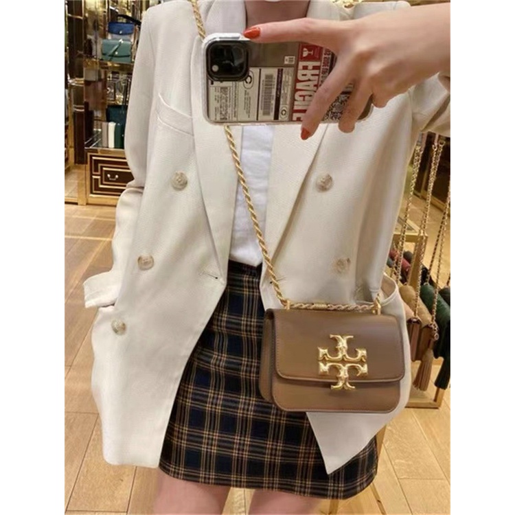 túi kẹp nách + đeo chéo nữ TORY BURCH full box size 19cm*6cm*14cm nâu