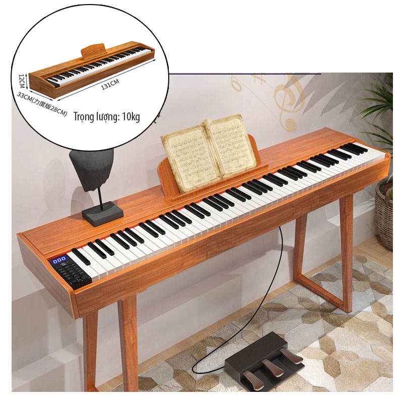 Đàn Piano Gỗ Đàn Organ Điện Tử Electronic Keyboard Đàn 88 Phím - Đàn Điện Cho Người Lớn Trẻ Em vt161