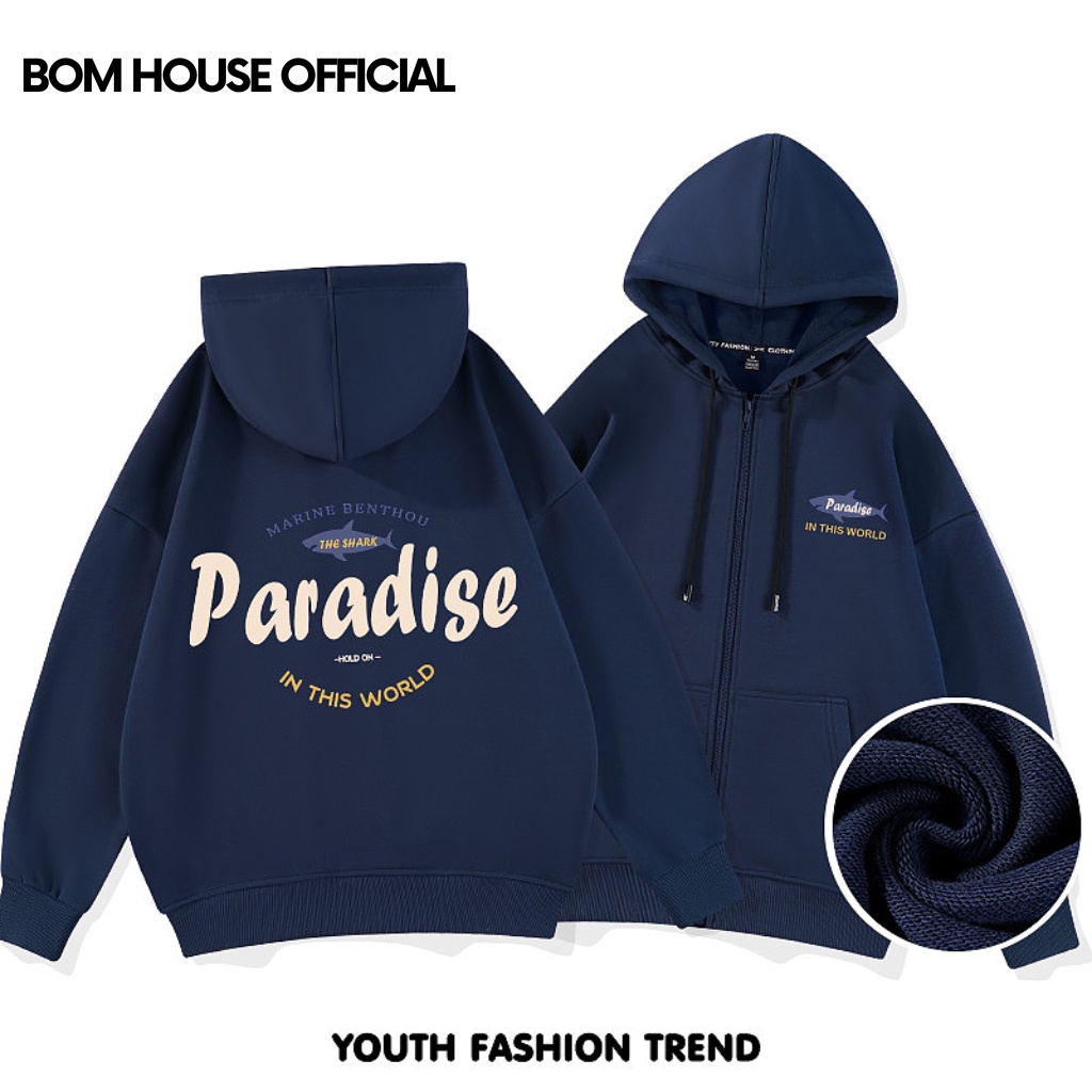 Áo Khoác Hoodie Paradise Nam Nữ Form Rộng Ulzzang Unisex bomhouse