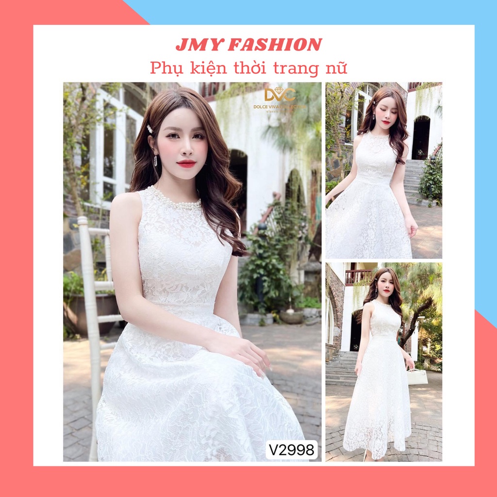 váy xoè trắng dáng dài đính ngọc nhân tạo sang chảnh
