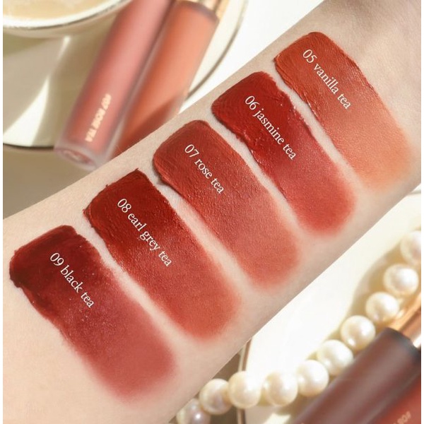 Son Kem Lì Romand Cam Gạch Đất Milk Tea Velvet Tint Ver 2 - Son Kem Cam Đất Romand Milk Tea