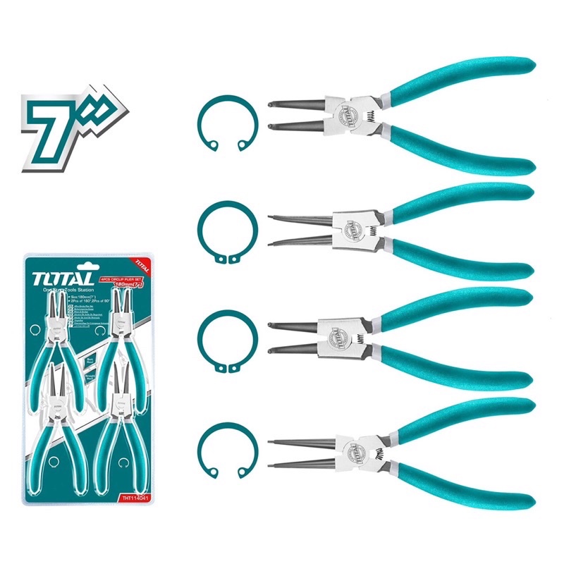 ĐỒ NGHỀ TOTAL Bộ 4 kềm mở phe 7”/180MM THT114041