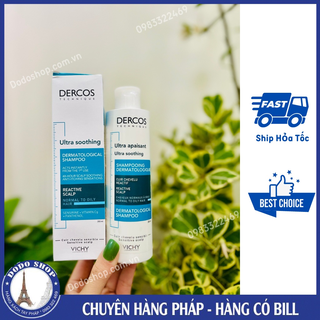 Dầu gội Vichy dercos ultra apaisant siêu nhẹ cho da đầu hay ngứa, kích ứng, da nhạy cảm_Dodoshop.com.vn