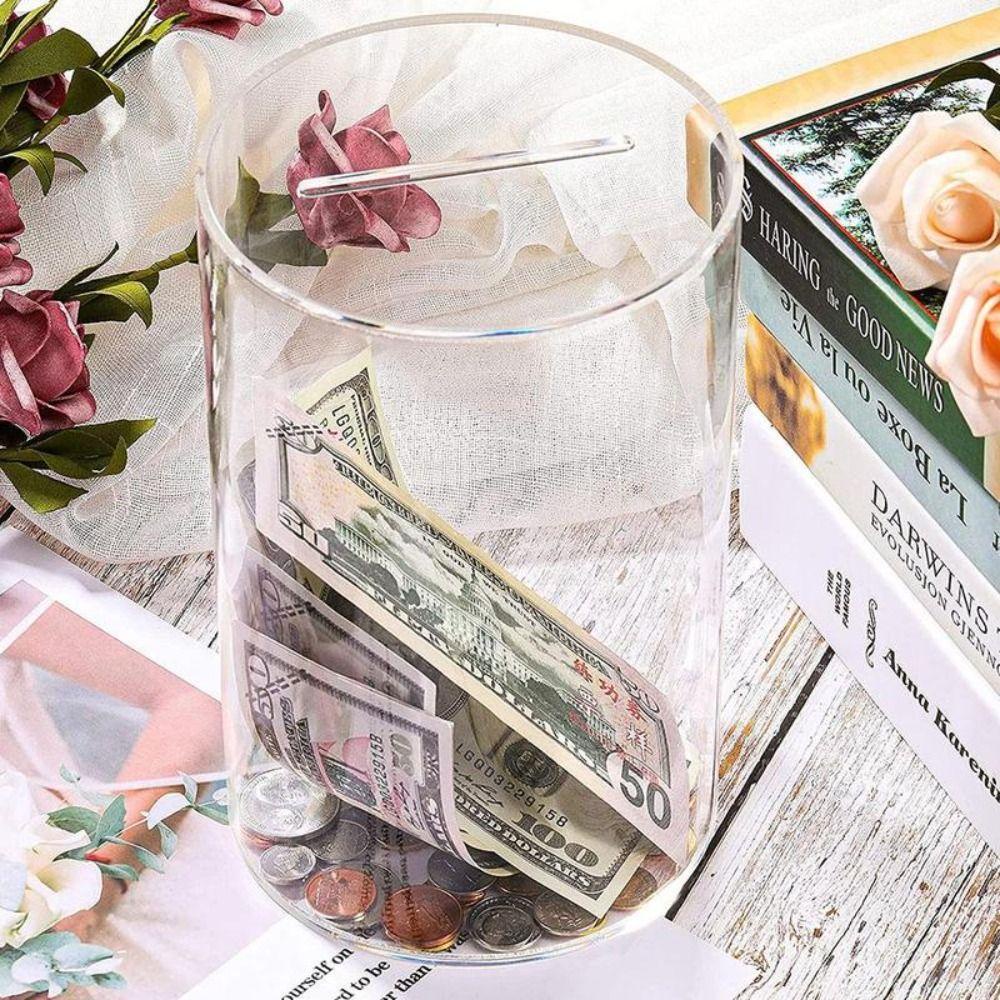 KUNHEV Ống Heo Tiết Kiệm Tiền Cỡ Lớn Thiết Kế Trong Suốt Tiện Dụng