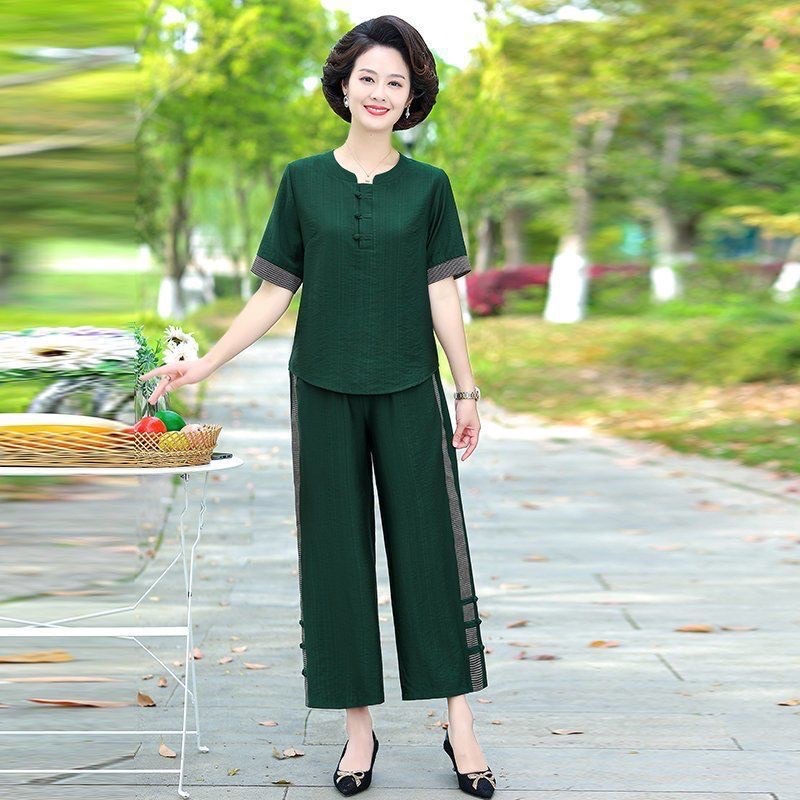 Sét Bộ đồ trung niên cao cấp sét vải đũi hàng quảng châu cao cấp